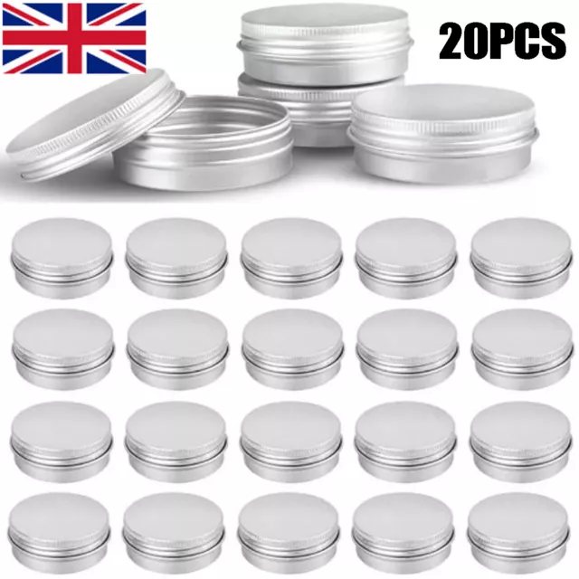 5ml-50ml Metal Storage Tin Jar Small Round Craft Stash Pot Lip Balm Cosmetics