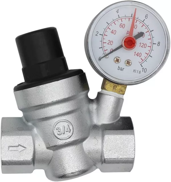 Oemclima | DN20 Reducteur de Pression d'eau 3/4 Pouce | Avec Manomètre | Neuf  |