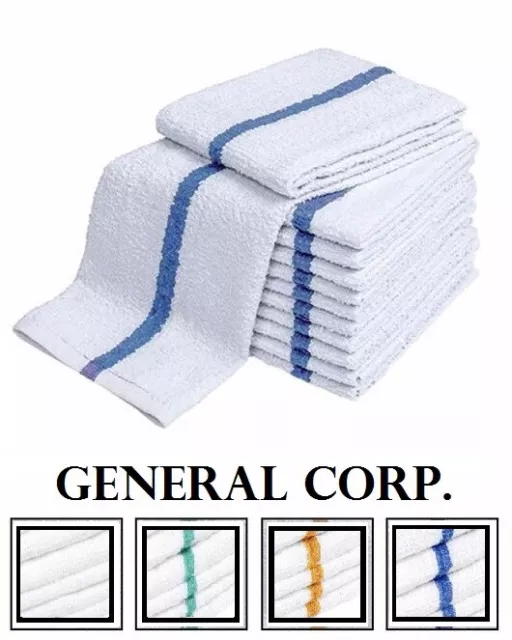 24 blue stripe super bar towel bar mop kitchen restaurant cleaning towels 33oz