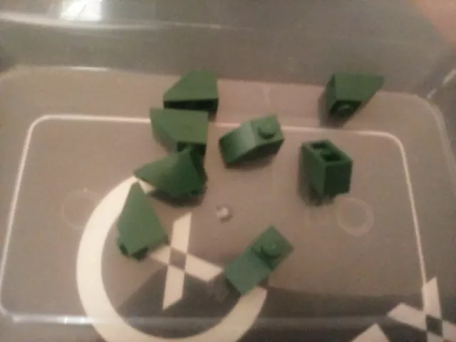 Lego part 3040 1x2 slope x8 dark green (f 3) star wars potter city ninjago more
