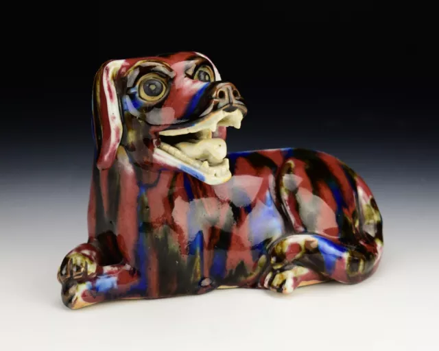 Chinese Porcelain Flambe Glaze Dog Statue Figure 18th / 19th Century