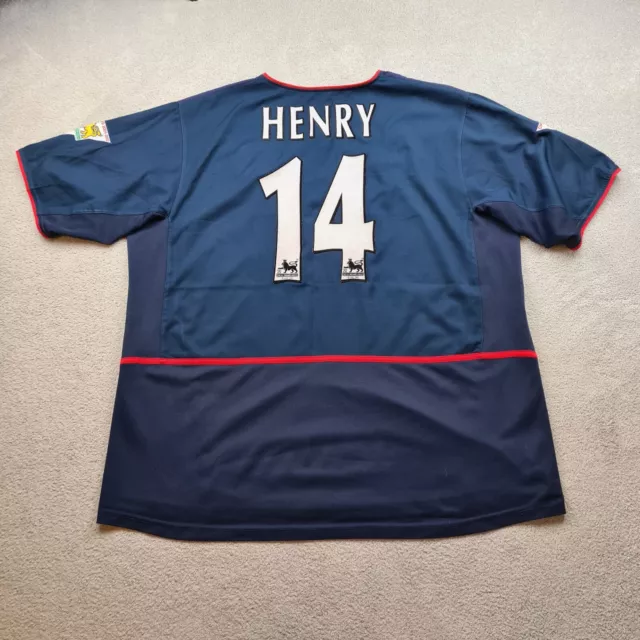 Arsenal Shirt 2XL blau auswärts Kit 2002 2003 2004 Nike Vintage Thierry Henry