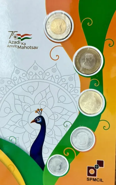 Indien Münzen 75 Jahre Unabhängigkeit Ordner Hyderabad postfrisch Rs1-20 (5 Münzen).