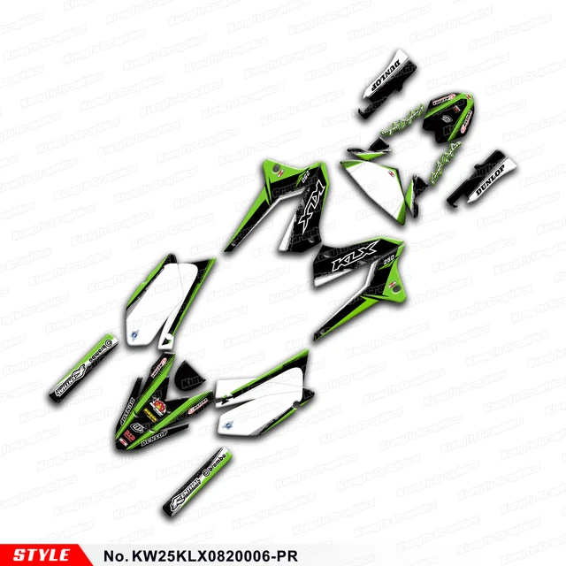 Motorcylce Complete Vinyl Decals Graphics Kit for KLX250 KLX250S 2008-2020