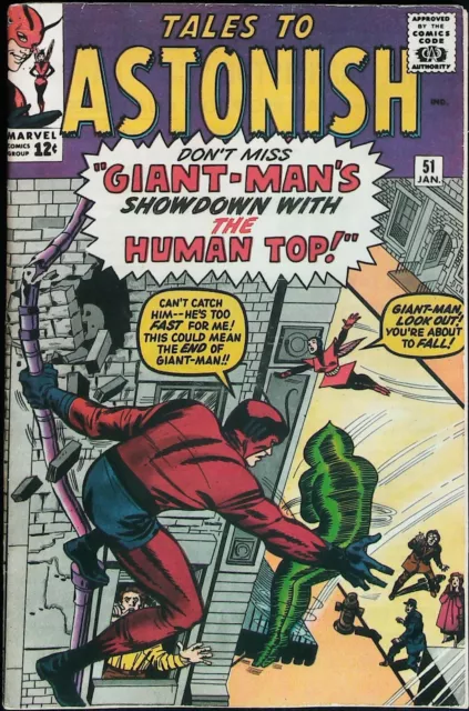 Tales to Astonish #51 Vol 1 (1964) KEY *2nd Appearance of Human Top* - VG/F