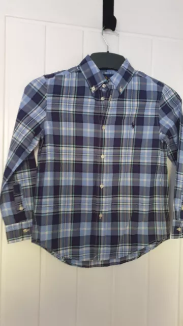 Boys Blue Ralph Lauren Check  shirt age 7 years