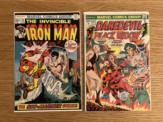 The Invincible Iron Man 54 Daredevil 105 1st Appearance Moondragon Marvel 1973