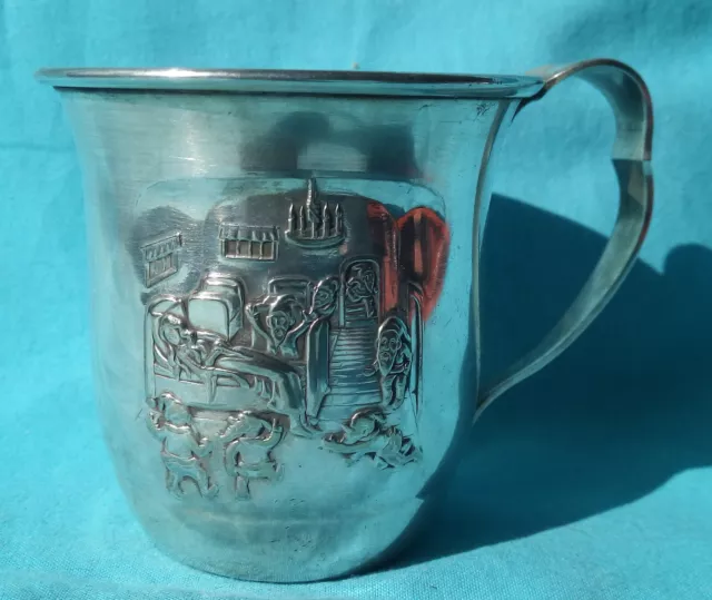 1930s SILVER CUP SHOWING SNOW WHITE 7 DWARFS DANISH DESIGNER GEORG NILSSON