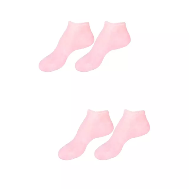 2 Pairs Pink Sebs Sock Miss Heel Socks Moisturizing Silicone