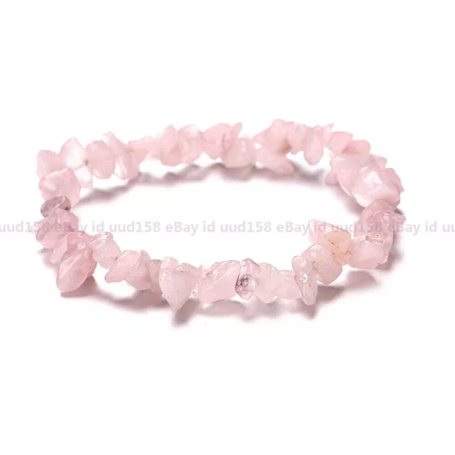 Natural Gemstone Chip Beads Stretchy Bracelet Reiki Chakra Fashion Jewelry