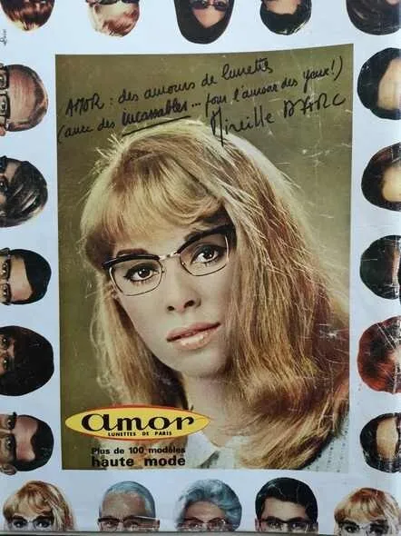 1965 ADVERTISEMENT - AMOR glasses - Mireille DARC - French advertising - 901