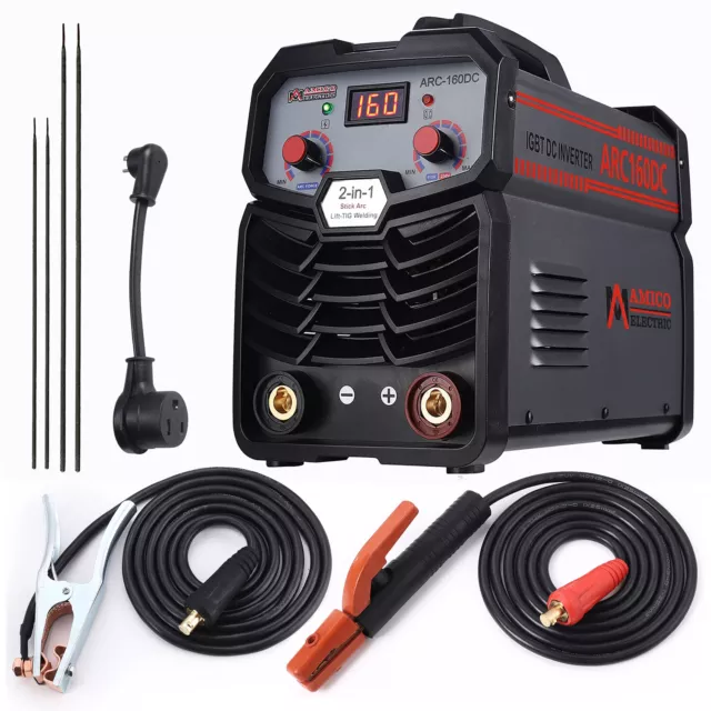 Amico ARC-160DC, 160-Amp Stick Arc & Lift-TIG Combo Welder, 80% Duty Cycle, New