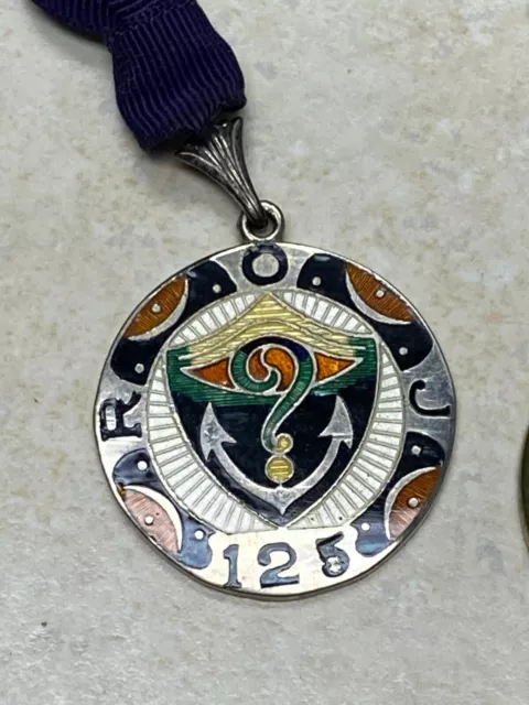Vintage Royal Order of Jesters Medallion #125 & Past Director #125 W/Neck Ribbon 2