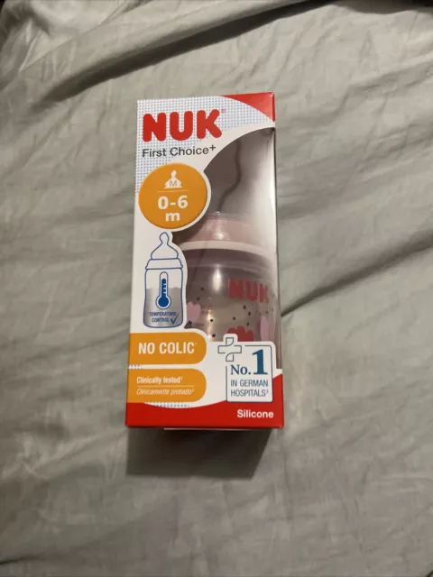 NUK: First Choice Temperature Control Bottle Silicone Teat Pink Bnib Acc376