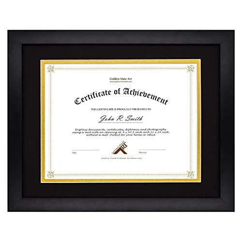 11X14 DIPLOMA FRAME For 8.5X11 Document & Certificates, Solid Wood