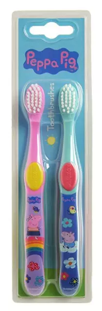 Peppa Pig 2 Pack Toothbrushes Childrens Tooth Brush + 3 Years George Kids Oral