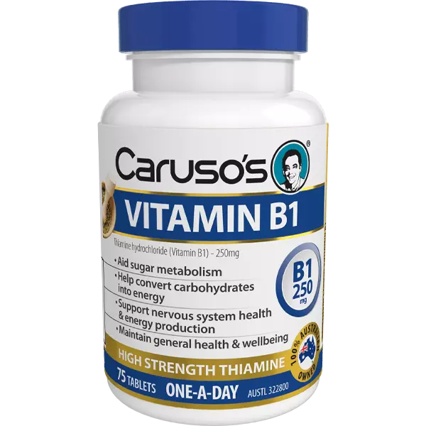 Caruso's - Vitamin B1 75 Tablets - Thiamine 250mg Metabolic Health & Energy