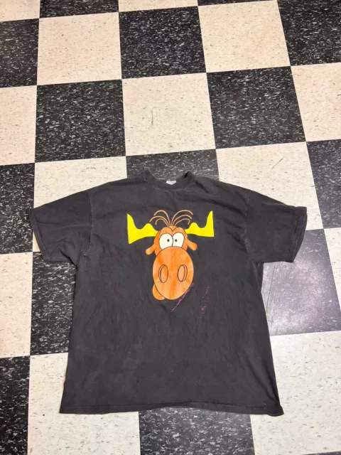 Vintage T Shirt Bullwinkle Cartoon Moose Taco Bell Promo Single Stitch 1993 XL