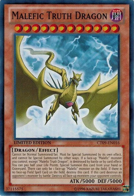 Moderately Played Yu Gi Oh Malefic Truth Dragon - CT09-EN016 - Super Rare - Limi
