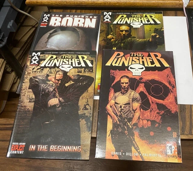 Marvel Max The Punisher 4 Tpb Lot In The Begging/Kitchen Irish/Punisher/Born
