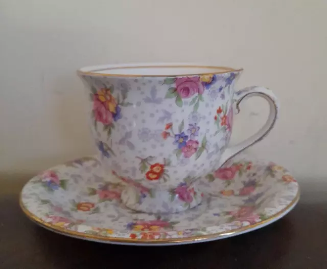 Royal Winton Grimwades Collectable Small Footed Cup & Saucer "Eleanor" Pattern