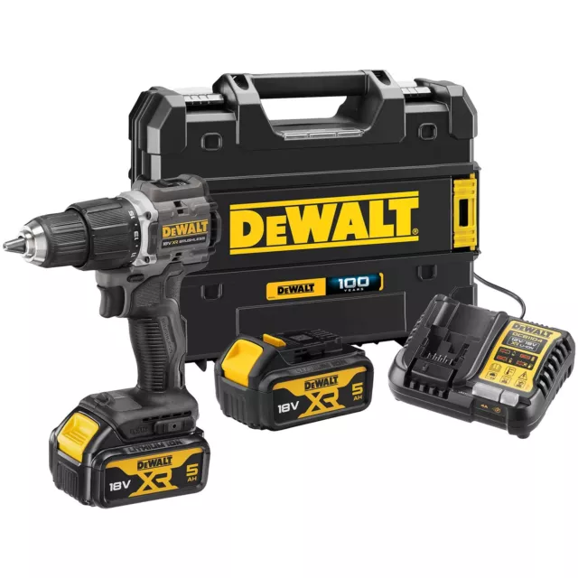 Dewalt DCD100 18V XR Brushless Limited Edition 100 Year Combi Drill 2 x 5ah Li-i