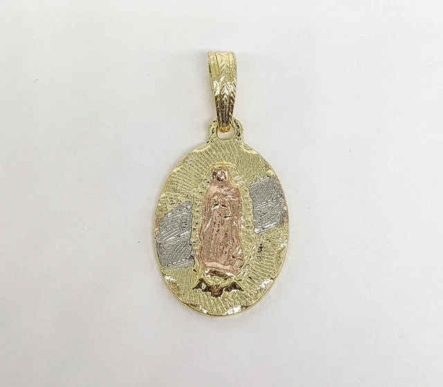 Gold Plated My Lady Virgin Mary Pendant Oro Laminado Virgen de Guadalupe Medalla