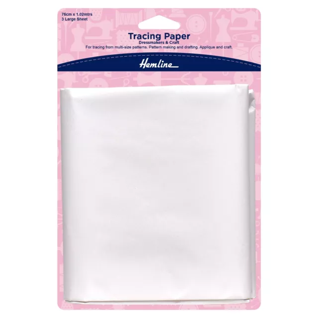 Confección Hemline Trazos Papel: 3 Hojas 76cm x 1 M. Patrón de Costura Creación