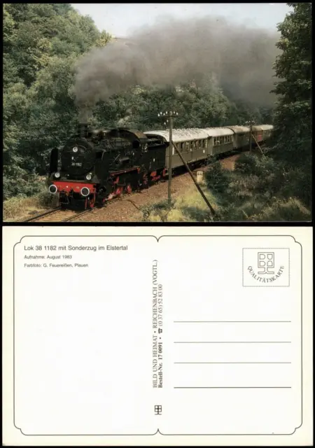 Eisenbahn Zug Lokomotive mit Sonderzug im Elstertal anno 1983 1990