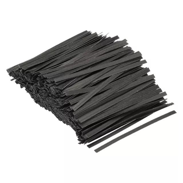 Twist Ties 3.5" Paper Closure Tie for Party Bags, Candy, Crafts Black 1500pcs