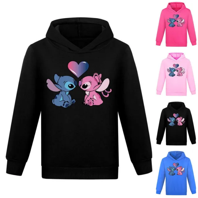 Kids Lilo & Stitch Hoodie Sports Boys Girls Hooded Sweatshirt Pullover Tops Gift