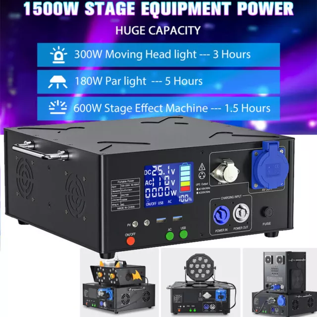 1500W Akku Ladestation für Moving Head Bühnenlicht Spark Machine Outdoor Batteri