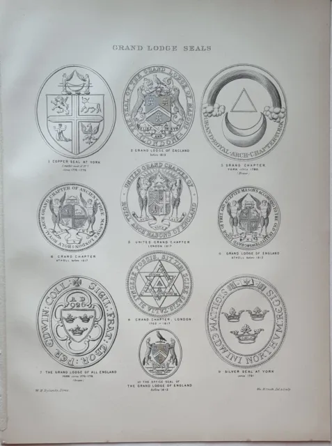 1886 Masoneria Estampado Grand Lodge Sellos Grand Capítulo Atholl Londres