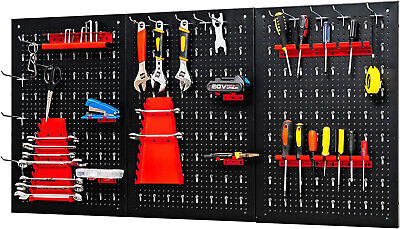 Pared de herramientas 120 x 60 cm 28 piezas conjunto de estantería de herramientas estante de pared portaherramientas
