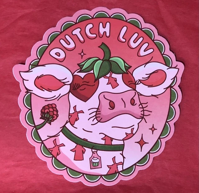*NEW* DUTCH BROS Sticker DUTCH LUV February 2024 Cow Free Shipping 5.