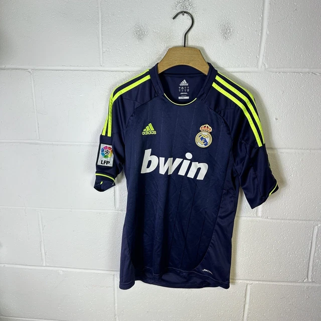 REAL MADRID FOOTBALL Shirt Mens Small Blue Adidas 2012/13 Away Kit