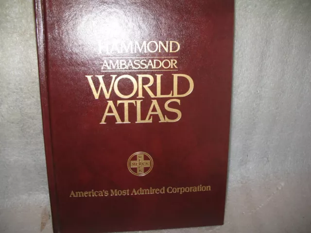 1990 Hammond Ambassador World Atlas   MERCK  Hardcover  Excellent Condition