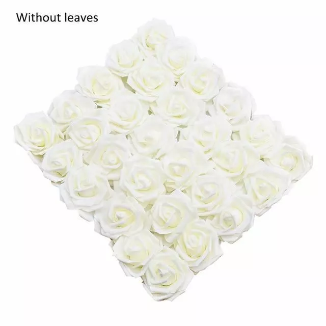 Cabezas 8CM Artificial Pe Espuma Rosa Flores Novia Ramo Flor para Boda Fiesta 3