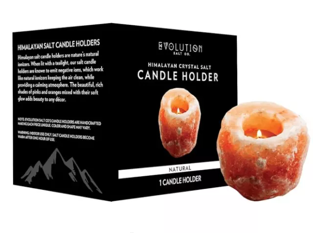 Evolution Himalayan Crystal Salt Natural Tealight Candle Holder- NIB