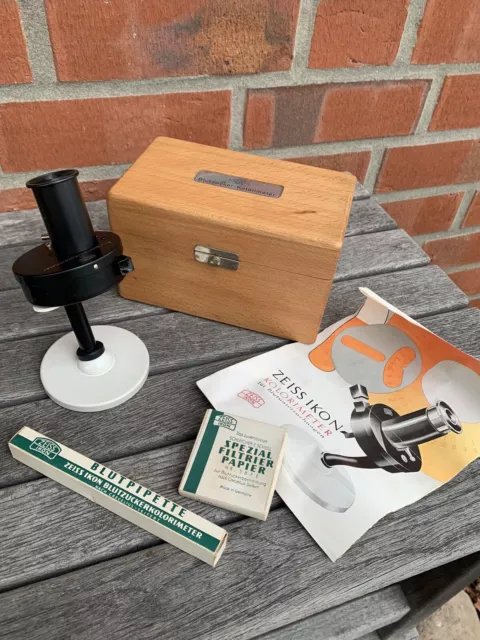 Vintage Zeiss Ikon Blutzucker-Kolorimeter Microscope - Mit Box und Zubehör