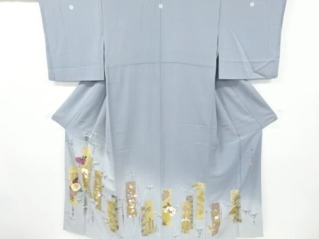 6768745: Japanese Kimono / Vintage Iro-Tomesode / Teioumurasaki / Embroidery / K
