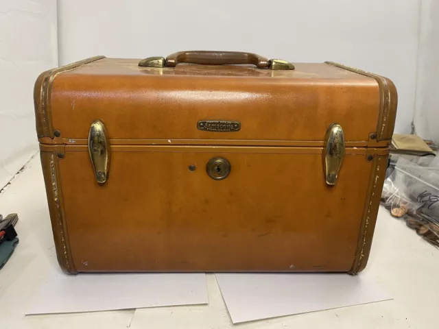 Samsonite Train Case Makeup Cosmetic Bag 4612 Shwayder Vintage Luggage No Key