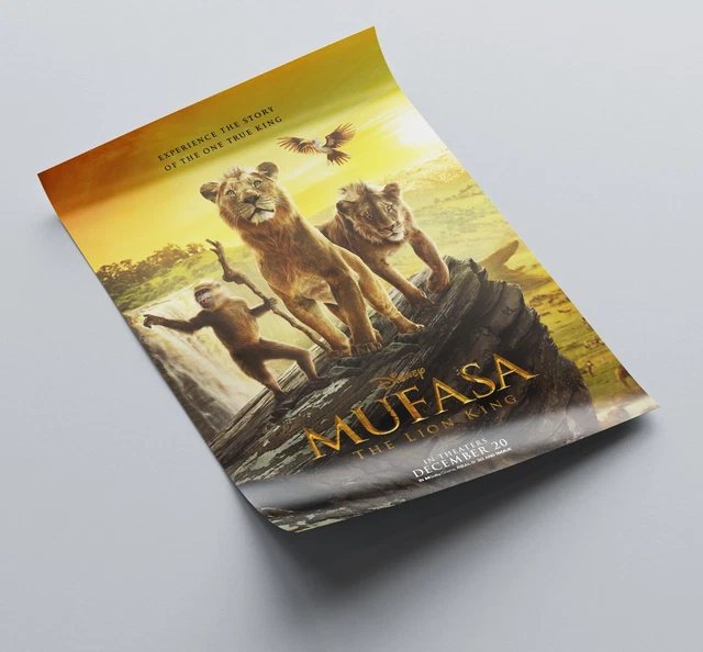 MUFASA THE Lion King 2024 Il Re Leone Poster Manifesto Locandina del