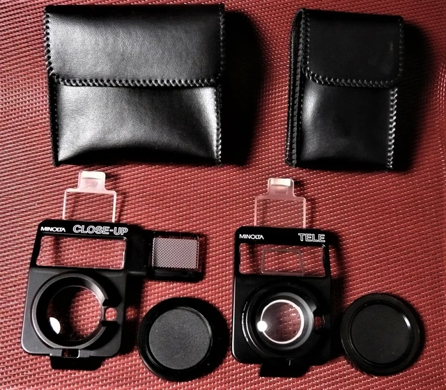 Aux. Juego de lentes tele y primer plano para cámaras Minolta AF-Z/Freedom III/MAC-7.