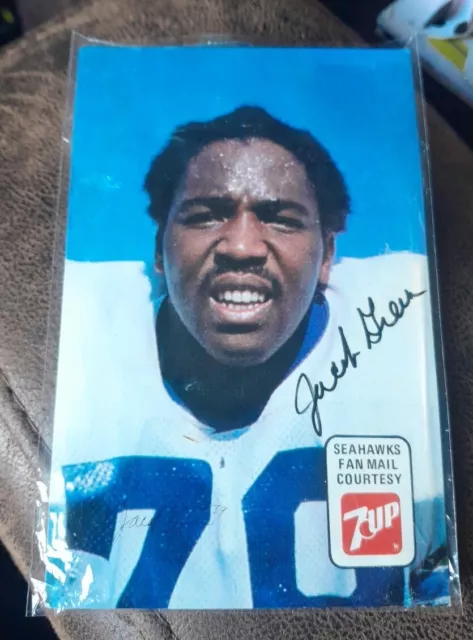 1982 Seattle Seahawks 7-UP Team Issued Postcard JACOB GREEN Rookie Autograph