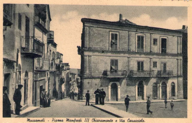 cartolina ITALIA MUSSOMELI PIAZZA MANFREDI CHIARAMONTE CARACCIOLO Italy postcard