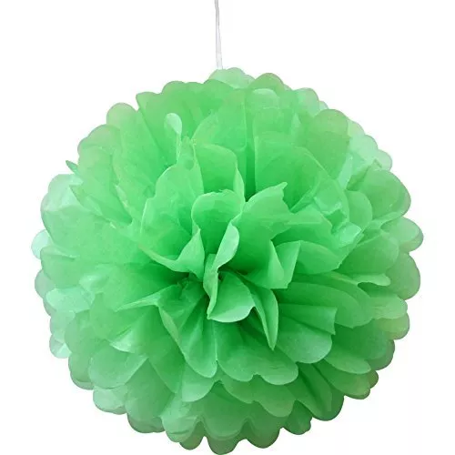 16" Tissue Paper Pom Poms Flower Balls  Wedding Party Decoration - Green-10Pack