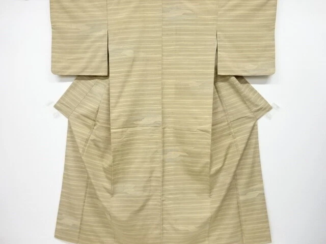 6522172: Japanese Kimono / Antique Kimono / Tsumugi / Woven Geometric