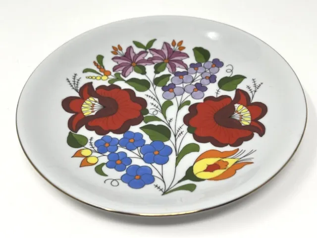 Kalocsa Hungary Handpainted Decorative Plate Wildflowers Floral 7.5" 2