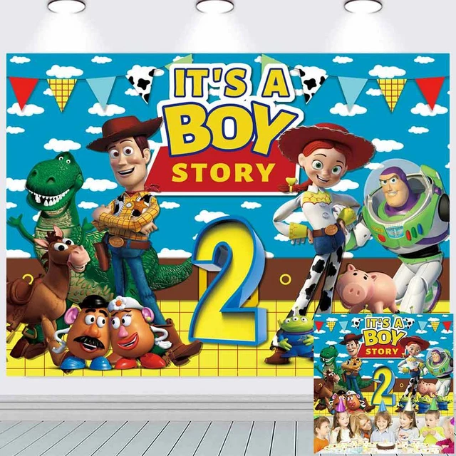 TOY STORY 2ND Birthday Backdrop Banner Poster Vinyl Party Decoration